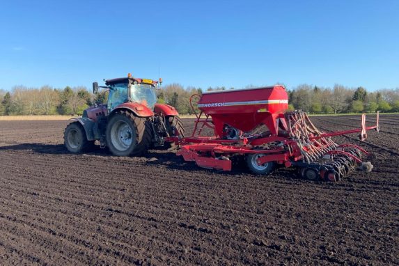 Seed Drilling of field provided by Glover Agricultural Services.